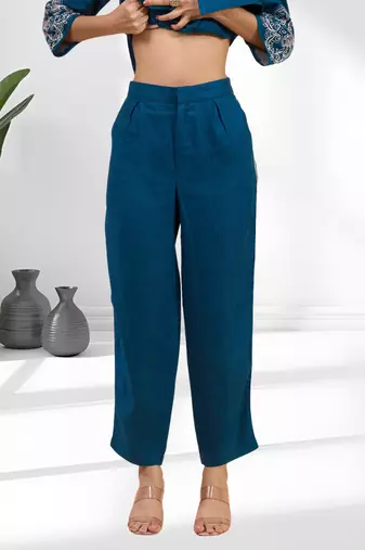 Teral cotton linen kurta with pant for women's