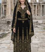 Black Georgette Beaded Kaftan