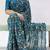 navy blue georgette saree with floral lace-unstitched