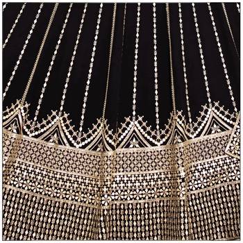 Black Sequin Embroidery Georgette Lehenga set with choli and dupatta 5