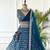 Navy Zari Sequin Georgette Lehenga set with choli and dupatta