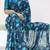 sky blue georgette saree with floral lace-unstitched