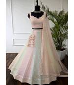 Multicolor Thread Sequin Georgette Lehenga set with choli and dupatta