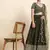 Green Sequin Georgette Allover Lehenga set with choli and dupatta