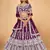 Wine Sequin Chinon Silk Lehenga set with choli and dupatta