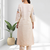 Cream long kurta with pant for women's