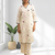 Cream long kurta with pant for women's