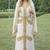 White Georgette Beaded Kaftan