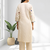 Cream long kurta with pant for women's