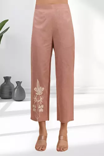 Powder pink cotton kurti set for women's