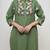 Green embroidered cotton co-ord set