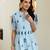 Blue embroidered cotton dress