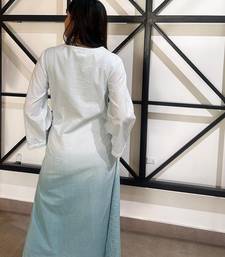 Sky blue embroidered cotton dress