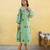 Green embroidered cotton dress