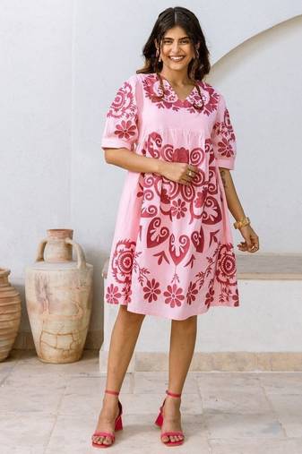 White embroidered cotton dress