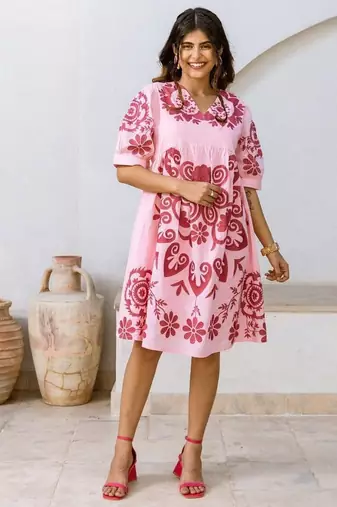 White embroidered cotton dress