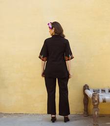 Black embroidered cotton co-ord set