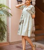 White embroidered cotton dress