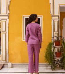 Pink embroidered cotton co-ord set