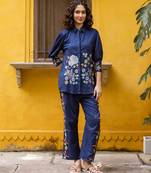 Pink embroidered cotton co-ord set