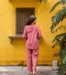 Pink embroidered cotton co-ord set