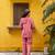 Pink embroidered cotton co-ord set