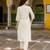 Off white embroidered cotton kurta bottom
