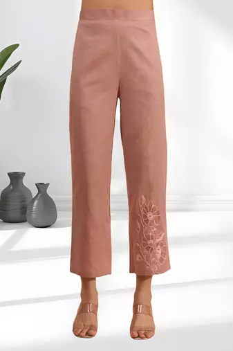 Powder pink cotton kurti set for women's