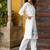 White embroidered cotton 1 kurta bottom
