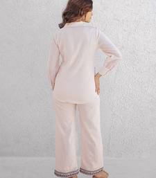 Pink embroidered cotton co-ord set