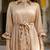 Beige embroidered cotton dress