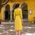 Mustard embroidered cotton dress