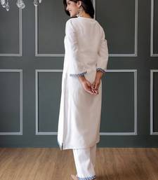 White embroidered cotton co-ord set