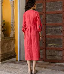 Red embroidered cotton dress
