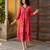 Red embroidered cotton dress