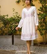 White embroidered cotton dress