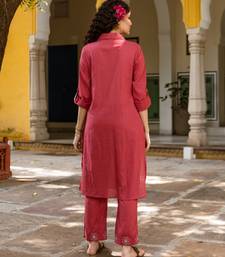 Red embroidered cotton 1 kurta bottom