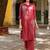 Red embroidered cotton 1 kurta bottom