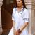 White embroidered cotton dress