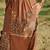 Brown embroidered cotton dress