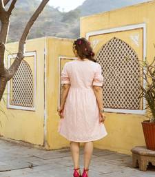 Pink embroidered cotton dress