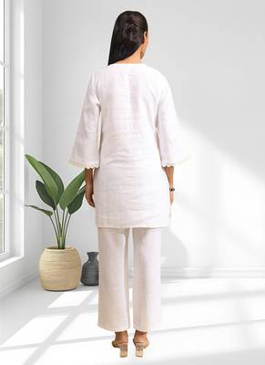 Off white cotton kurti set for women's 2