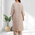 Beige cotton long kurti set for women's