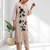 Beige cotton long kurti set for women's