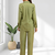 Pista green vertical silk shirt pant for women's