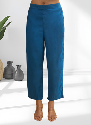 Teal vertical silk kurta sets for women's 5