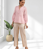 Pink cotton kurta sets for women's