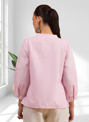 Pink cotton kurta sets for women's 2
