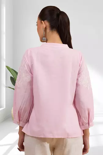 Pink cotton kurta sets for women's
