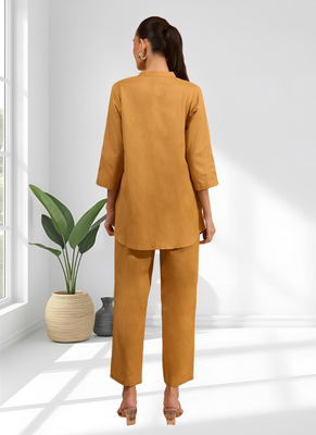 Coral cotton pant shirt for women's 2